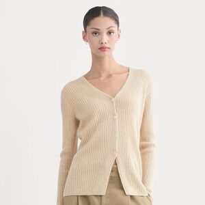 Everlane Women's Beige Ribbed Cardigan
